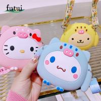 FUTUI Cinnamoroll ซิลิโคน เมโลดี้ สาวๆ สายรัดปรับระดับได้ กระเป๋าใส่เหรียญ กระเป๋าโท้ท ของขวัญเด็ก เด็กๆ กระเป๋าสะพายข้าง กระเป๋าแมสเซนเจอร์ กระเป๋าสะพายข้าง กระเป๋าถือ