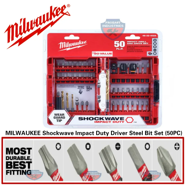 MILWAUKEE Shockwave Impact Duty Drill and Drive Bit Set 48-32-4024  (50-Piece)