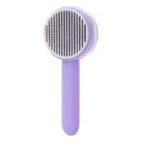 Pet Hair Cleaner Brush Cat Brushes For Indoor Cats With Release Button 140 Degree Curved Self Cleaning Cat Brush For Long Or Brushes  Combs