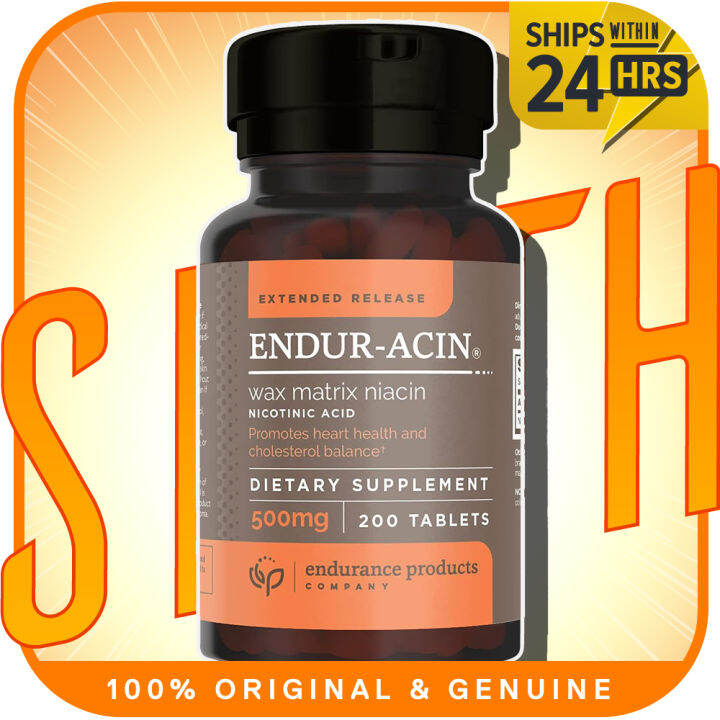 ENDURACIN Niacin Vitamin B3 Niacin 500mg Extended Release & Low