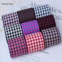 [HOT!] Kewgarden 10mm 25mm 38mm Houndstooth Cotton Linen Ribbon DIY Bow Accessories Satin Ribbon Handmade Tape Packing Webbing 10 Yards