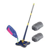 ♧✎♕ 360-degree Rotatable Wall Mop Four-clover-shaped Cleaning Mops Multifunctional Microfiber Wet And Dry Mop With Replacement Pad