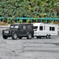 {AhQ ornaments} Land Rover Trailer Flatbed Towing Car Alloy Diecast Model Toy Cars Sound Light Car Vehicle Toy For Children Collection Gift