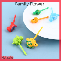 Family Flower Flash Sale 6ชิ้น/เซ็ตไดโนเสาร์มินิสัตว์การ์ตูนอาหาร Picks KIDS Snack Fruit Fork