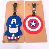 【DT】 hot  Cartoon Super Hero Captain America Travel Luggage Tag Silica Gel Suitcase ID Addres Holder Baggage Boarding Tag Portable Label