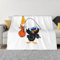 （in stock）Calimero black chicken blanket, soft wool, warm Flannel, cartoon blanket, sofa bed blanket（Can send pictures for customization）