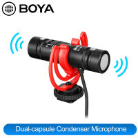 BOYA BY-MM1 Pro Dual Head Microphone for Smartphone Vlog PC Live Streaming on DSLR SLR Camera Video Interview Mic