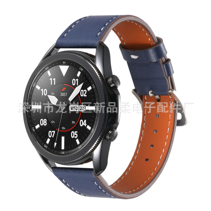 เหมาะสำหรับ-samsung-watch-สายหนังรอบเดียวรุ่นใหม่-galaxy-watch3-สายนาฬิกาหนังแท้สายนาฬิกา