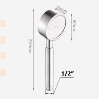 SUS 304 Stainless Steel High Pressure Bathroom Round Handheld Rain Shower Head Set