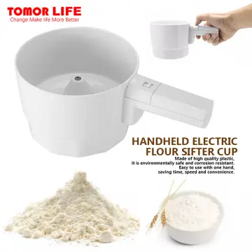 HandHeld Electric Flour Sieve Plastic Cup Shape Flour Sifter