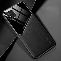 สำหรับเคสโทรศัพท์ Realme C21หนังหรูหราสีอะคริลิคตัดกันเพื่อซ่อนกล้อง Alas Magnetik ป้องกันการกระแทกฝาหลัง