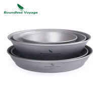 Boundless Voyage Titanium Bowls Plates Set Camping Single-Walled Bowls Dishes Outdoor Tableware Lightweight Dinner Set