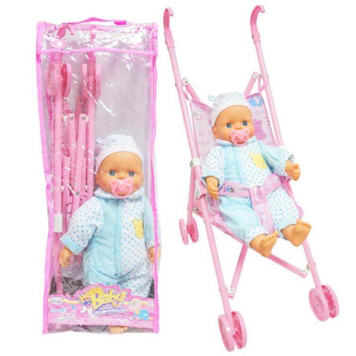 my-firsts-babies-doll-stroller-creative-simulation-doll-trolley-babies-doll-amp-folding-pram-set-foldable-babies-stroller-kids-pretend-play-funny-girl-play-house-toy-amicable