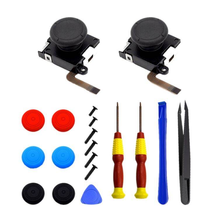2Pack Joycon Joystick 3D Analog Thumb Stick Replacement Kit Switch Include Screwdrivers Thumb