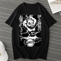 เสื้อยืดคอกลมDemon Slayer Kimetsu ไม่มี Yaiba Hashibira Inosuke เสื้อเชิ้ต Anime ผู้หญิงผู้ชาย Graphic T Shirts เสื้อเสื้อยืด Camisas StreetwearS-5XL S-5XL