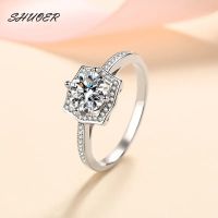 Classic 925 Sterling Silver 1 Carat Brilliant Cut Pass Diamond Tester D Color Moissanite Geometric Cushion Ring Women Jewelry