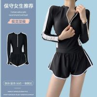 2022 new summer swimsuit womens one-piece slimming cover belly hot style conservative sports boxer swimming pool special hot spring