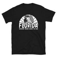 Unique Mens Lightweight Cotton Tees Alligator Florida Is Where Woke Goes To Die Funny Political Joke Unisex T-Shirt