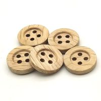 100pcs Craft Round Sewing Button Scrapbook DIY Home Decoration Accessories 13mm4-Holes Nature Color Wooden Button Haberdashery