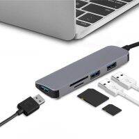 【Factory-direct】 liaoxian3105992120 Extension แบบพกพา Type C USB C Hub อลูมิเนียมอัลลอยด์การถ่ายโอนข้อมูล USB 3.0 TF ความเร็วสูง Plug And Play 5 In 1