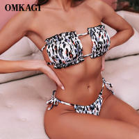 2021OMKAGI Bandeau Bikini 2021 Swimsuit Women Swimwear Biquinis Sexy Push Up Swimming Bathing Suit Beachwear Micro Bikini Set