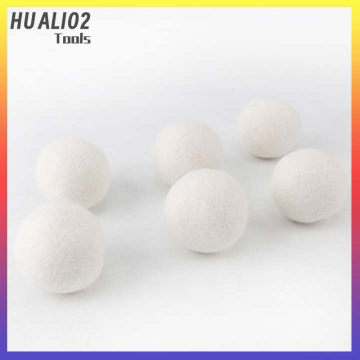 huali02น้ำยาปรับลูกบอลเป่าขนได้3-6ชิ้นใช้ซ้ำได้ลูกแห้งซักผ้าขนแกะสำหรับใช้ในบ้าน