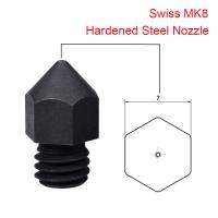 ┅ Swiss MK8 Hardened Steel Nozzle 0.2/0.4/0.6/0.8MM 1.75MM Filament To MK8 Extruder Hotend 3D Printer Parts For Ender 3 CR10 Block