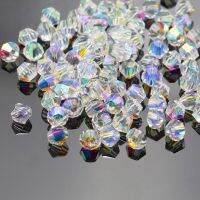 TEEQDFA 720 PCS 4mm ครับ ลูกปัดคริสตัล bicone Bicone สำหรับขี่จักรยาน แฟเซ็ท ลูกปัดคริสตัลคริสตัล ต่างหูรูปดอกไม้ กระจกสำหรับผู้หญิง ลูกปัด bicone งานฝีมือทำเครื่องประดับ DIY