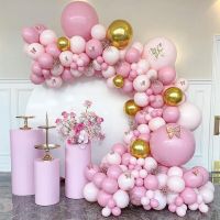 【LZ】♣❣◑  Pink Butterfly Balão Garland Arch Kit Decoração de Festa de Aniversário Baby Shower Decoração de Aniversário da Menina