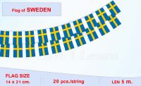 ธงชาติสวีเดน ธงราวสวีเดน Swedish Flag String Flag Hanging Flag Small Flag Decoration Flag of Sweden ธงสวีเดน สำหรับประดับ