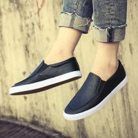 New Men Shoes Spring Summer Casual PU Leather Flat Shoes Slip-On Low Top White Male Sneakers Tenis Masculino Adulto Shoes 2020