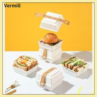 VERMILL ง่ายต่อการพกพา กล่องฮัมบูร์ก มัลติฟังก์ชั่ สะดวกสบายๆ กระเป๋าปิกนิกพิเศษ สร้างสรรค์และสร้างสรรค์ ป้องกันการอัดขึ้นรูป กล่องขนมหวาน ปิกนิกปิกนิก