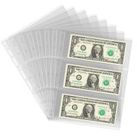 5Pcs Money Banknote Paper Money Album Page Collecting Holder Sleeves 3-slot Loose Leaf Sheet Album Protection  Photo Albums