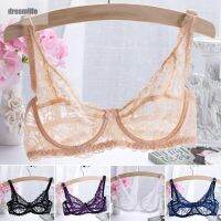 【DREAMLIFE】Navy Blue Lace Transparent Bra Underwear for Mastectomy Patients - Latest 2018 Design