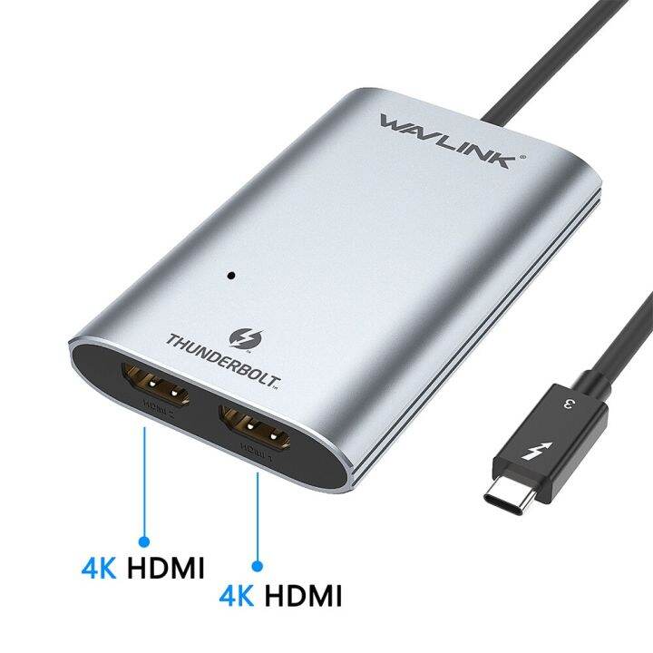 ธันเดอร์โบลต์3-dual-hdmi-copmatible-display-อะแดปเตอร์-usb-c-รองรับตัวแปลงฮับ4k-ultra-hd-display-type-c-splitter-สำหรับ-mac-os-feona