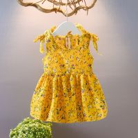 （flowerlove fashionable）ชุดเดรสลายดอกไม้ริบบิ้นผูกโบว์สำหรับเด็กแรกเกิด Baju Bayi Perempuan ชุดเดรสหน้าร้อนสวยงาม2020ชุดชุดเจ้าหญิงแขนกุดสำหรับเด็กผู้หญิง