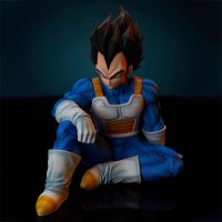 ZZOOI Anime Vegeta Dragon Ball Figure GK Vegeta IV Action Figure Sitting Position Spacesuit Super Saiyan 16cm PVC Model Ornament Toys