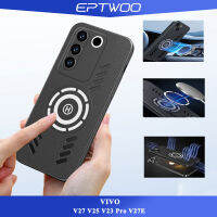 EPTWOO Untuk VIVO V27 V25 V23 Pro V27E Pembuangan Panas Casing Ponsel Tanpa Bingkai Mega dengan Lensa Perlindungan Kamera Casing Penutup Belakang Matte Keras untuk Pria Wanita HY-02