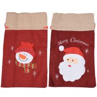 Christmas Decoration Christmas Gift Bag Candy Bag Santa Snowman Burlap Gift Bag Tote Bag Gift Bag