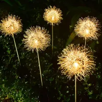 2pcs Led Solar Lamp Dandelion Shape Outdoor Luminous Fairy Lights For Garden Lawn Decoration Holiday Light