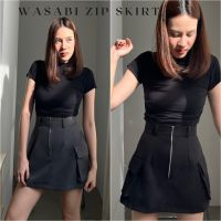 พร้อมส่ง! Wasabi zip mini skirt : กระโปรงสั้น Y2K เอวสูง