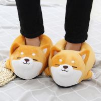 Women Funny Slipper 2022 Soft Cute Shiba Inu Dog Slippers Animal Puppy Couples Home Slippers Plush Cotton Household Shoes MujerTH