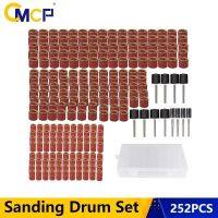 CMCP Sanding Drum Kit 252pcs 80 Grit with 3.175mm Sanding Band Mandrel For Dremel Rotary Tools Polishing Power Sanders