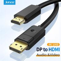 Jasoz Display Port to HDMI 4K*2K 30Hz DP to HDMI Cable 2m 5M for PC Laptop HDTV Projector Video Audio Cable DisplayPort to HDMI Adapters Adapters