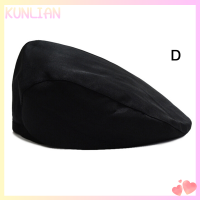 [KUNLIAN] บุรุษแฟชั่น newsboy ไดรเวอร์เบอหมวกผ้าฝ้ายแข็ง cabbie Golf FLAT CAP