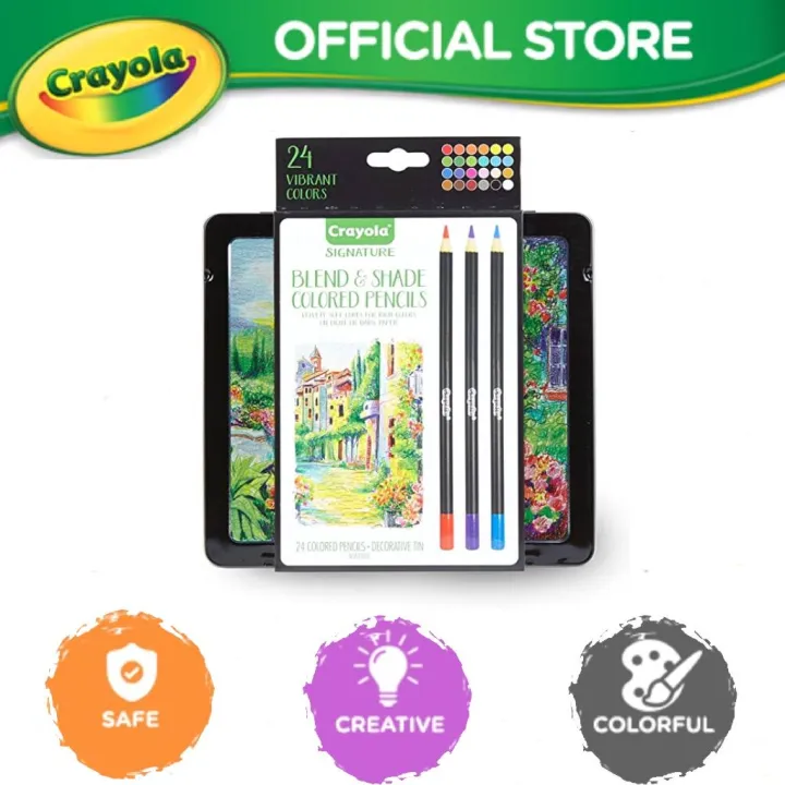 Crayola Blend and Shade Colored Pencils, Professional Style Colored Pencils, Soft Core, 24 Count