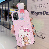 Frosted หนังนุ่มเคสโทรศัพท์สำหรับ OPPO A32 A53 A33การ์ตูนเชอร์รี่ Hello Kitty สี่มุม Anti-Fall เคสปิดป้องกัน