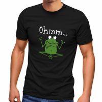 ใหม่ เสื้อยืดลําลอง แขนสั้น พิมพ์ลาย Frosch Yoga Ohmm Parodie Ironie DIY  DPJ5