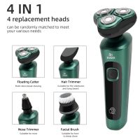 ZZOOI USB Rechargeable Multi-function Electric Shaver LCD Digital Display Three-head Floating Razor Beard Trimmer Hair Cutting Machine