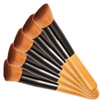 1pc Flat Top Brush Professional Kabuki Powder Blush Foundation Cosmetic Brushes Women Beauty Makeup Tool Wooden Handle Wholesale